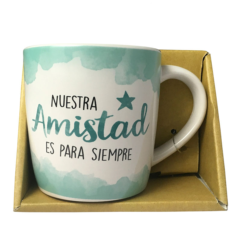 Taza de porcelana nuestra amistad es para siempre