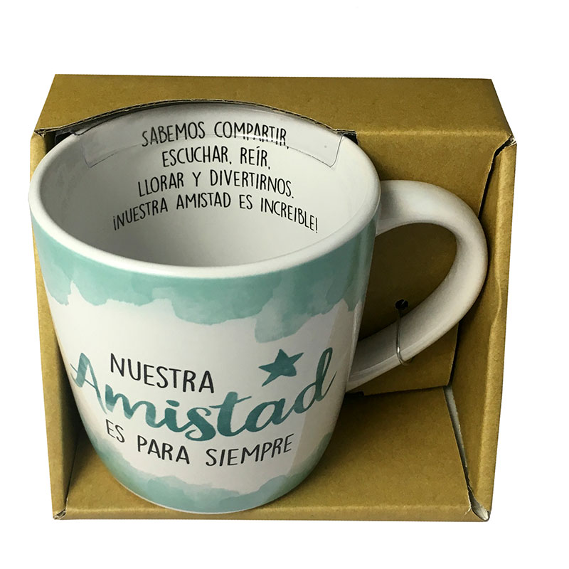 Taza de porcelana nuestra amistad es para siempre