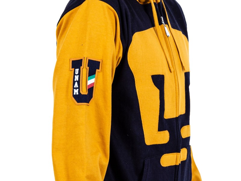 Chamarra Retro Pumas Hombre Oro