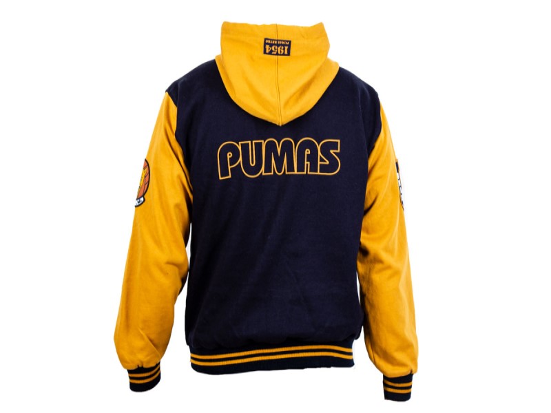 Chamarra Retro Pumas Hombre Oro