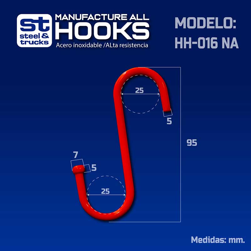 Gancho Multiusos Steel & Trucks HH-016na 5pzas
