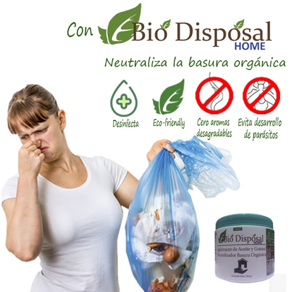 Tratamiento para eliminar Olor en Basura Orgánica y solidificador aceite y grasas Bio Disposal 150 grs