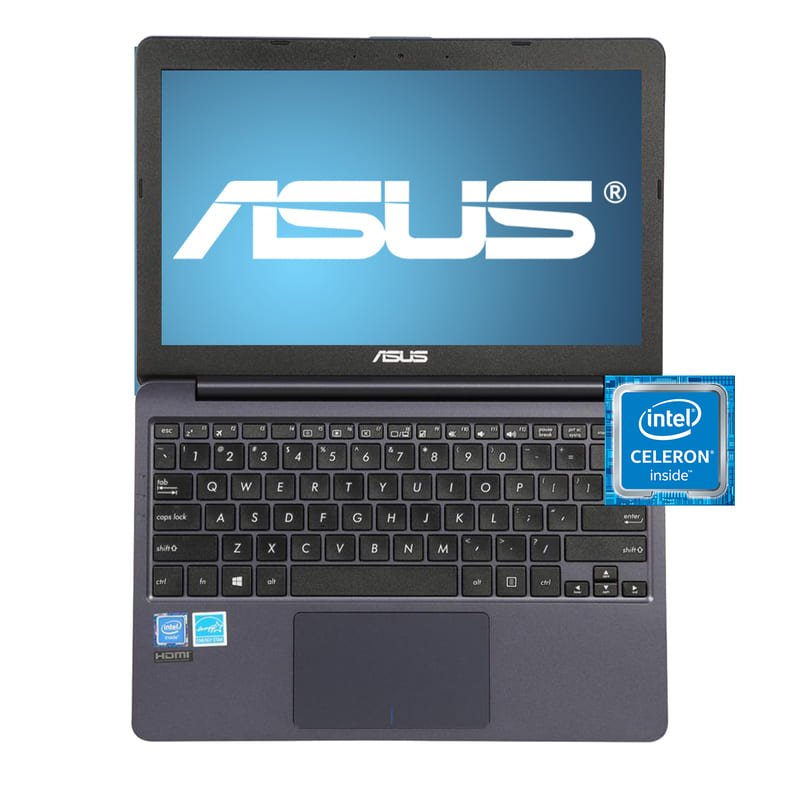 Laptop Asus VivoBook L203M Ultra-Thin Laptop HD, Intel Celeron N4000 4GB/64GB - Azul + Mochila + Audífonos + Base