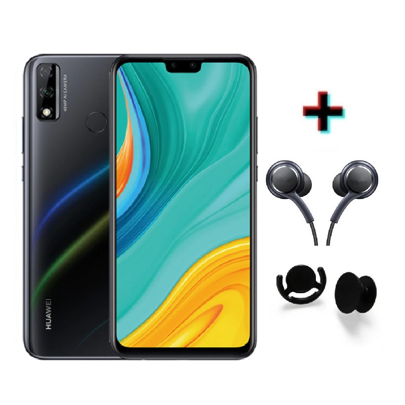 Celular Huawei Y8s 6.5" 3GB RAM + 64GB doble cámara + Audífonos y Pop Negro