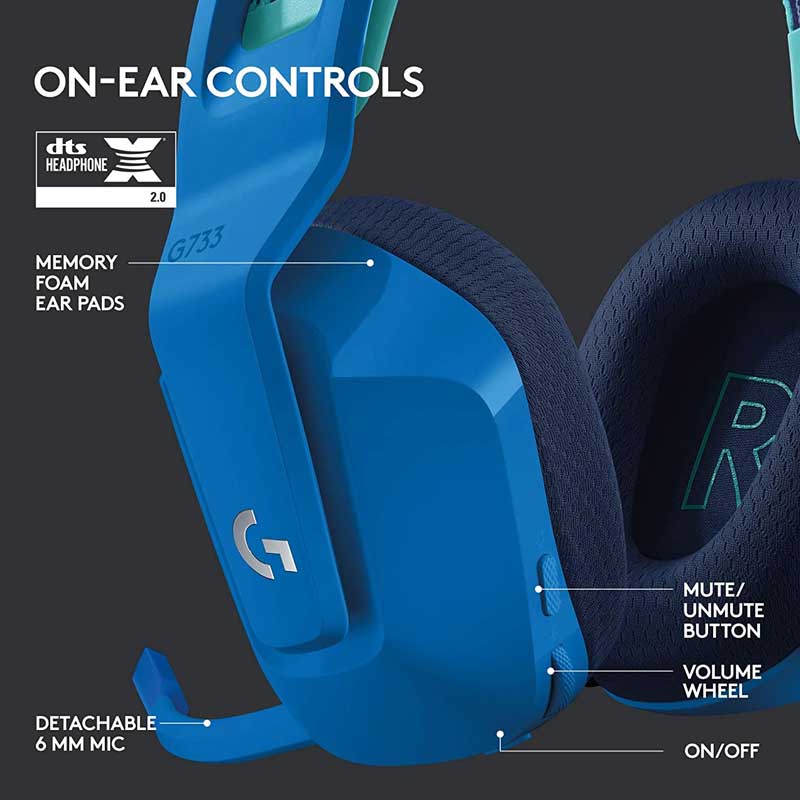 DIADEMA LOGITECH G733 LIGHTSPEED WIRELESS RGB AZUL PC/MAC/PS4 981-000942.