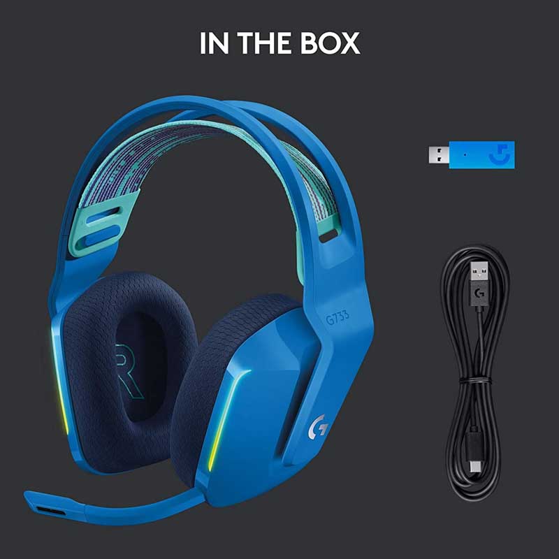 DIADEMA LOGITECH G733 LIGHTSPEED WIRELESS RGB AZUL PC/MAC/PS4 981-000942.