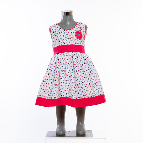 Vestido para Niña Pequeña  1 a 3 años color Blanco con Flores