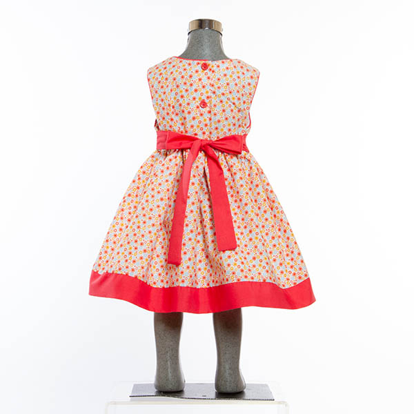 Vestido para Niña Pequeña  1 a 3 años color Coral con Flores