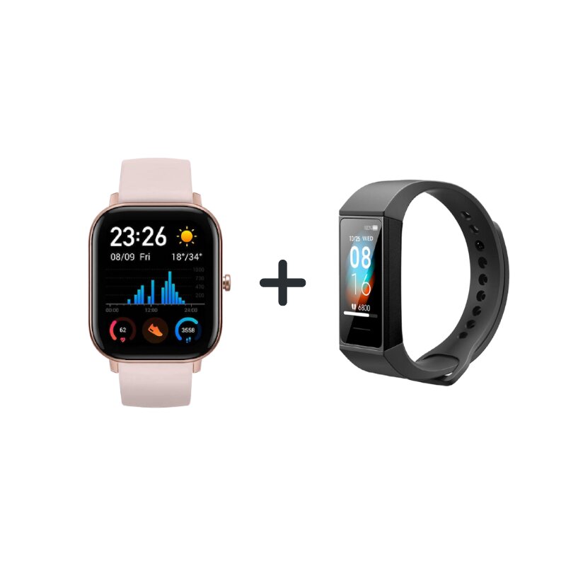 Bundle AMAZFIT GTS Rosa + Xiaomi Mi Band 4C Negro