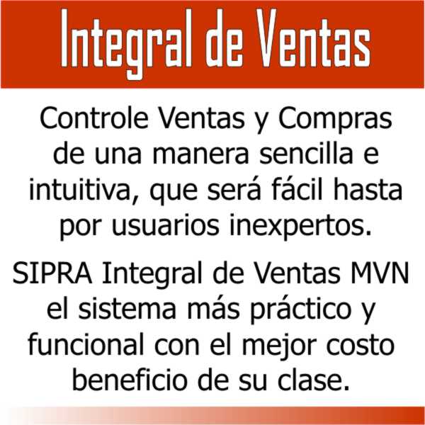 SIPRA INTEGRAL DE VENTAS MVN CON CFDI, EL MAS FACIL DE USAR