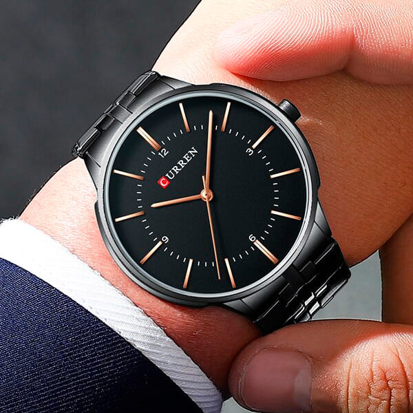 Reloj de Hombre Metálico Curren 8321 Negro Clásico y Elegante