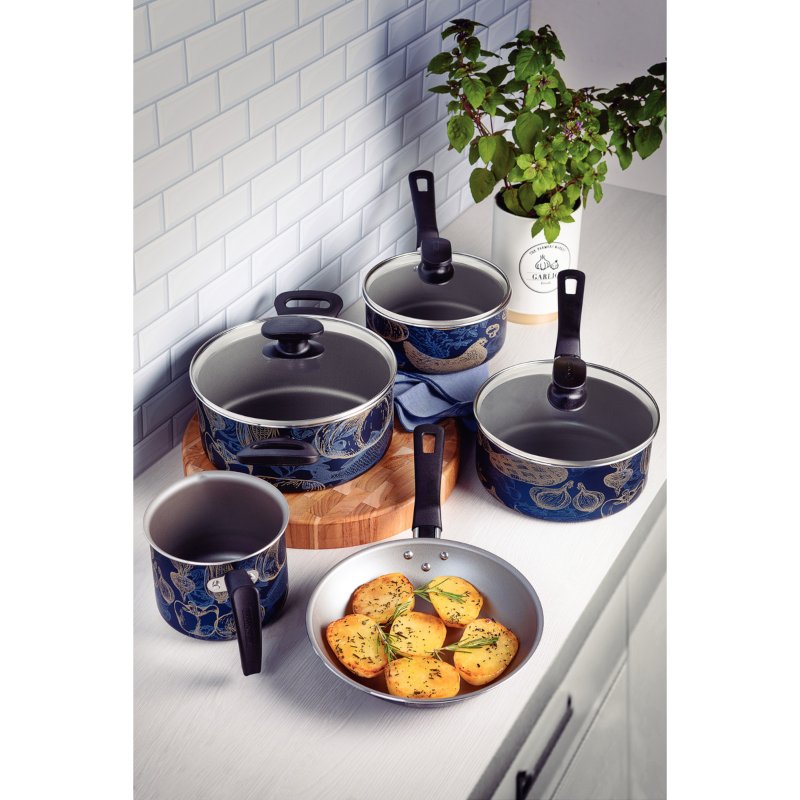 Batería de cocina Tramontina Alabama 27899/398 8 piezas Azul END1D