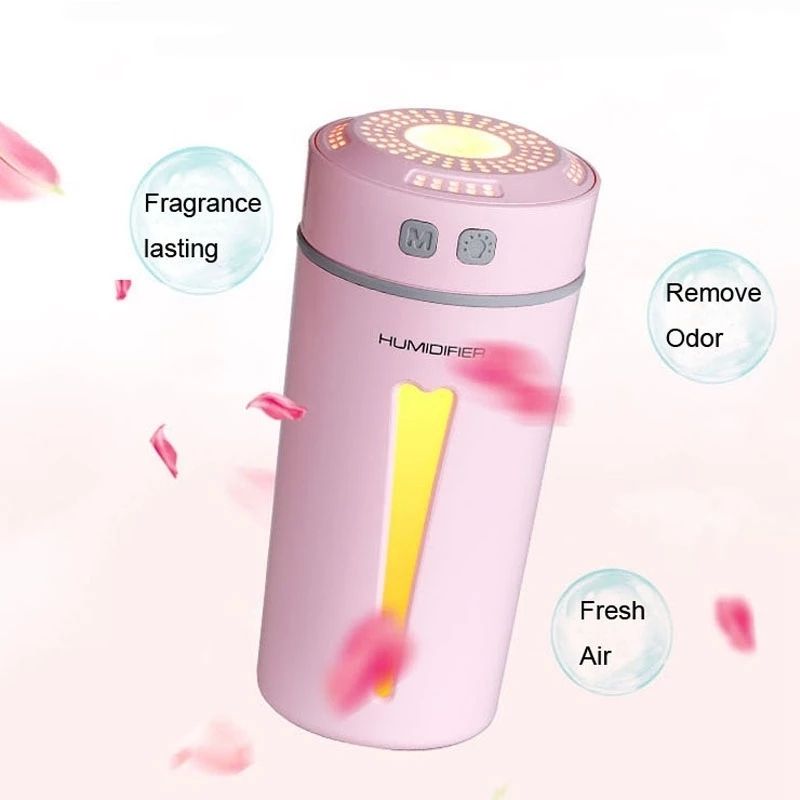 Humidificador Difusor Aceites Esenciales, LBP, Cilindro Ventana con luz LED, 14.7cm (5.7in) -Azul