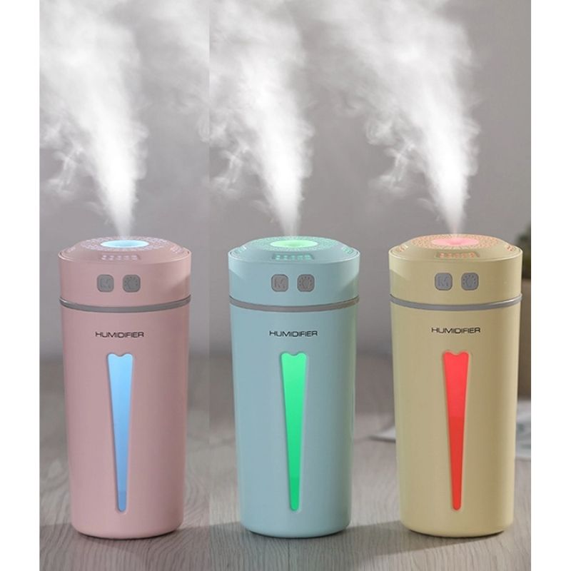 Humidificador Difusor Aceites Esenciales, LBP, Cilindro Ventana con luz LED, 14.7cm (5.7in) -Azul