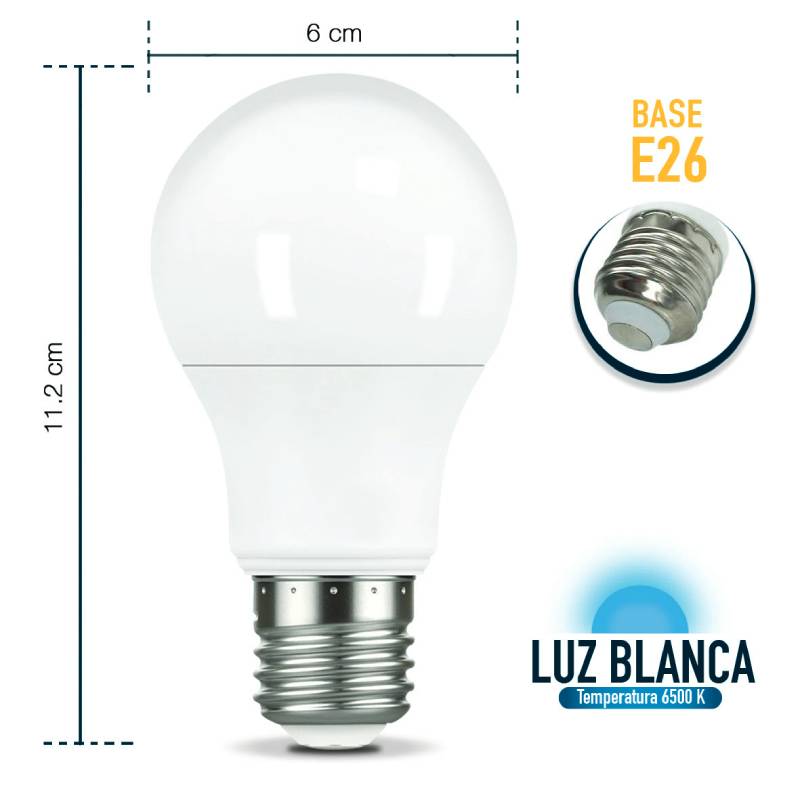 Pack 10 Pzas Foco Icon Led 10w A60 Luz Blanca Ilumina 75w 