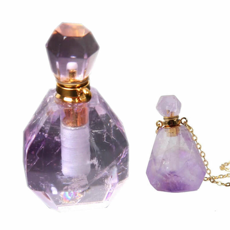 COLLAR PERFUMERO CUARZO AMATISTA ESCENCIA ACEITE