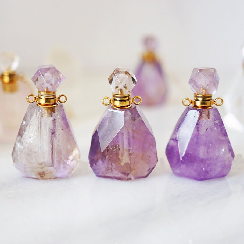 COLLAR PERFUMERO CUARZO AMATISTA ESCENCIA ACEITE