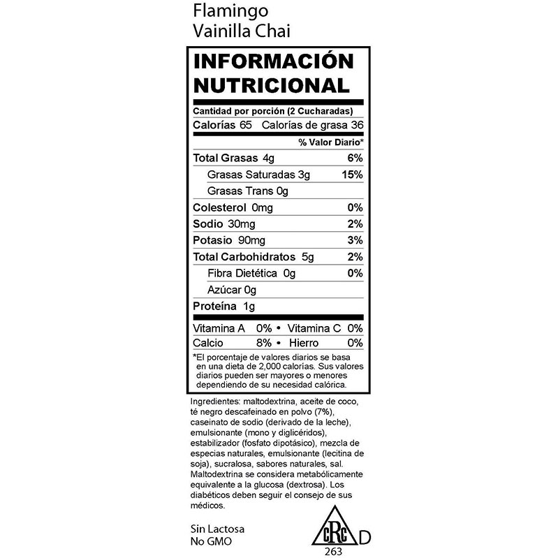 Té Chai David Río, Flamingo Vanilla 337 Grs,