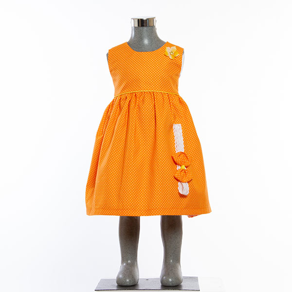 Vestido para Niña Pequeña  1 a 3 años color Naranja
