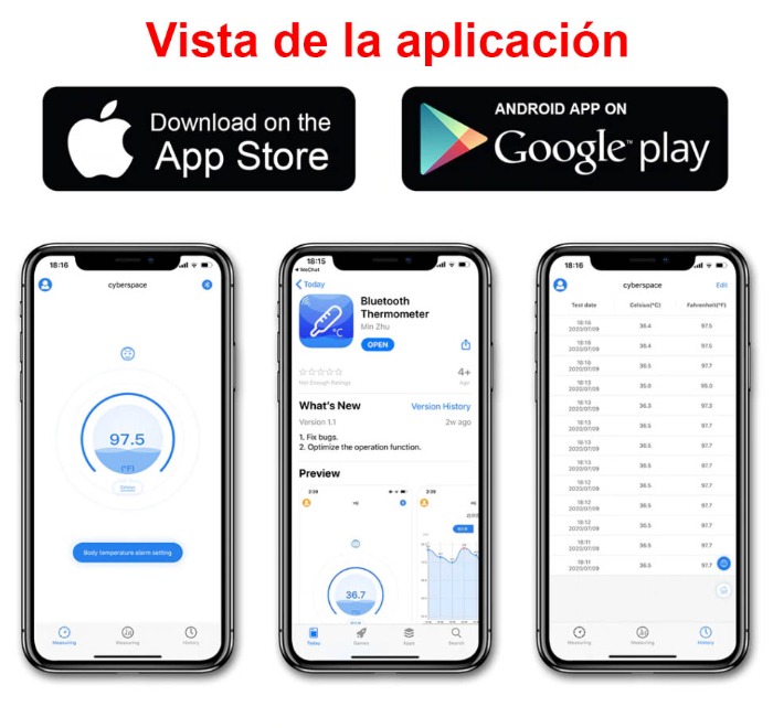 Termómetro digital de pared con bluetooth