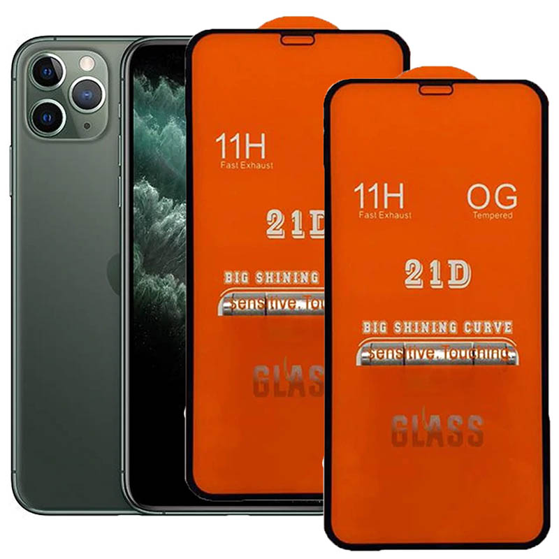 Mica Cristal Templado 21D Dureza 11H Para iPhone X Max / iPhone Xs Max / iPhone 11 Pro Max Pantalla 6.5 Pulgadas (2 piezas)