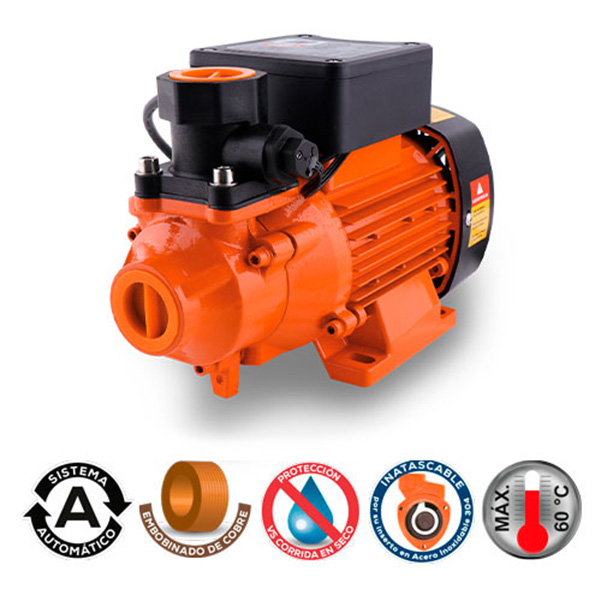 Bomba periférica automática de 1/2 Hp para 4 servicios.
