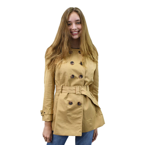 Chamarra Tipo Gabardina Para Dama Modelo Scarlett 02 - Beige