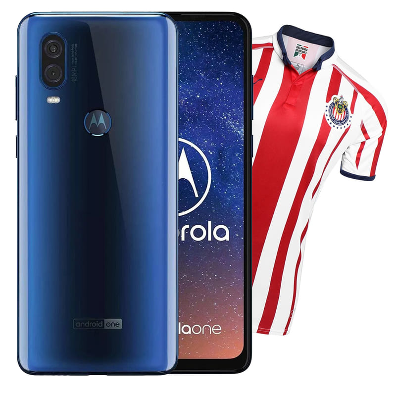 Celular Motorola One Vision 128 GB Azul zafiro 4 GB RAM + Jersey chivas local