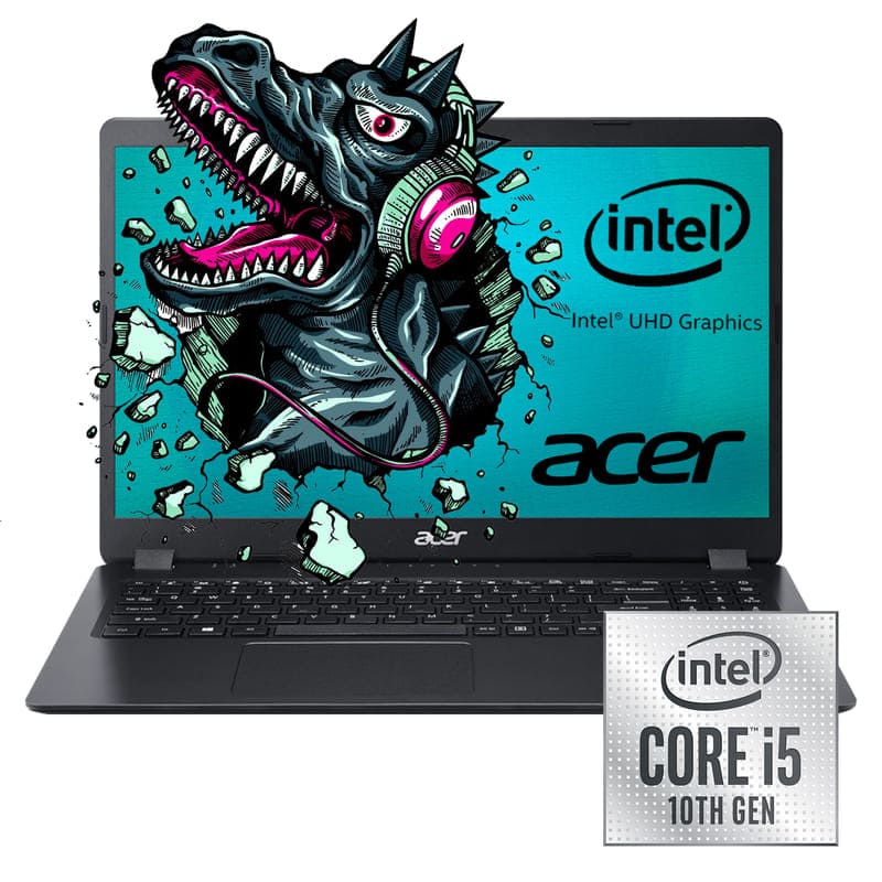 Laptop Acer Aspire 3 A315-56-52R4 15", HD, Intel Core i5-1035G1, 8GB/SSD 256GB - Negro + mochila + base + audífonos