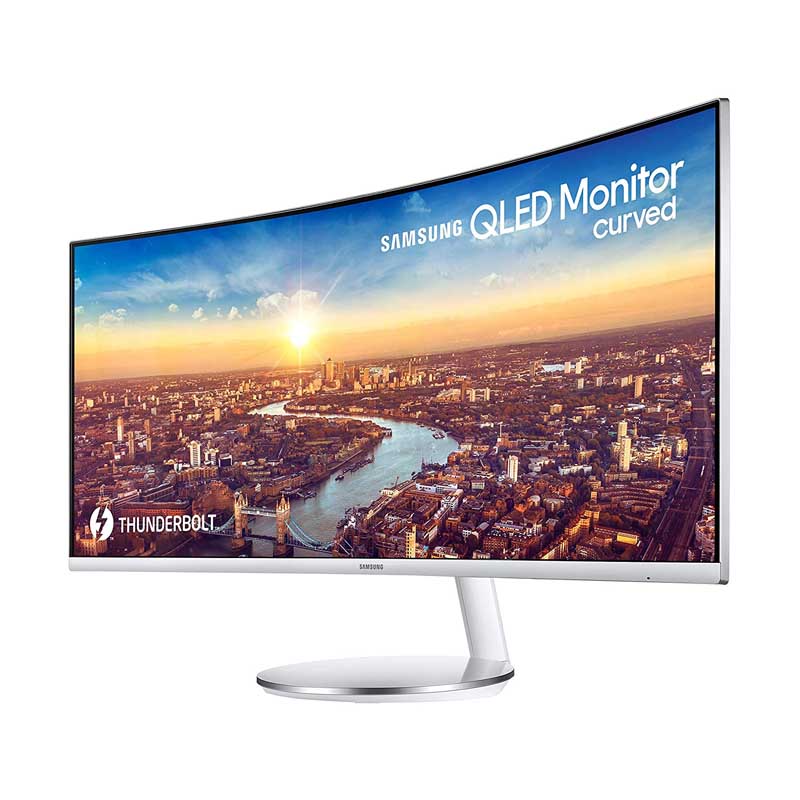 Samsung Monitor Thunderbolt-3 34" LED Curved, 3440 x 1440, HDMI, Metallic Silver/White LC34J791WTLXZX