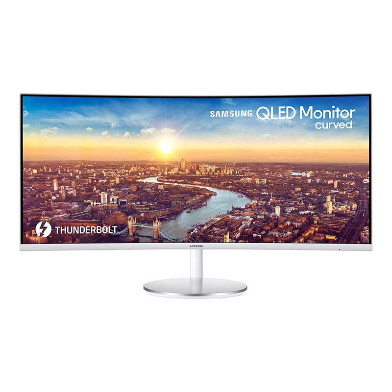 Samsung Monitor Thunderbolt-3 34" LED Curved, 3440 x 1440, HDMI, Metallic Silver/White LC34J791WTLXZX