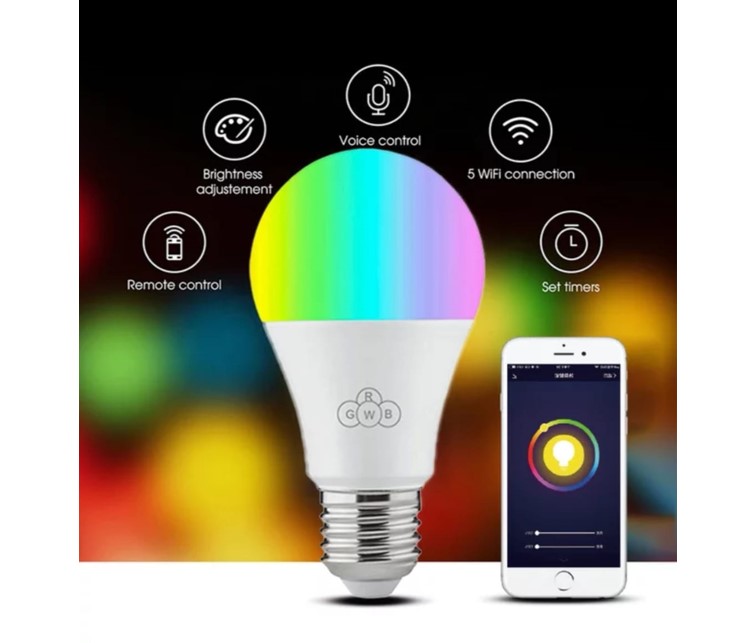 Foco Wifi Led Google Home Alexa Ios / Android Rgb E27 BULB 8W 800lm