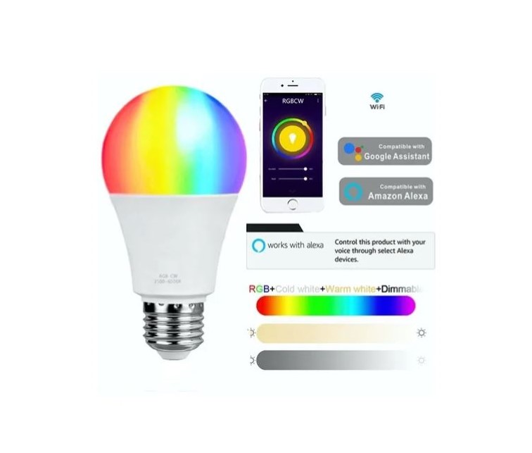 Foco Wifi Led Google Home Alexa Ios / Android Rgb E27 BULB 8W 800lm