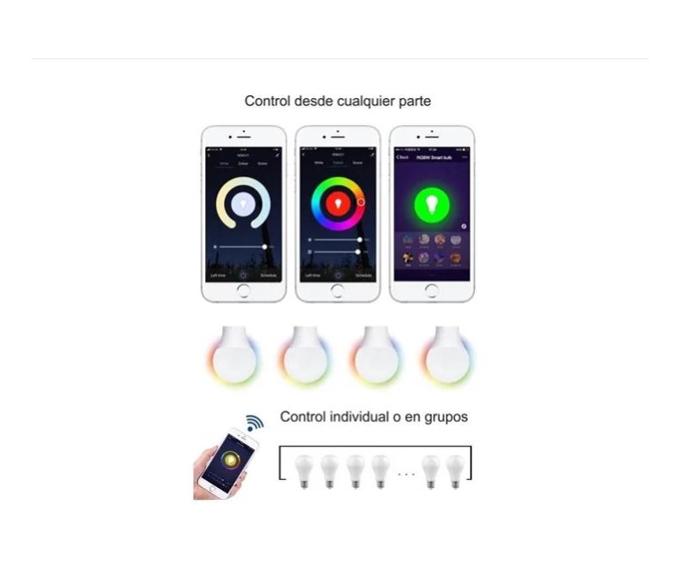 Foco Wifi Led Google Home Alexa Ios / Android Rgb E27 BULB 8W 800lm
