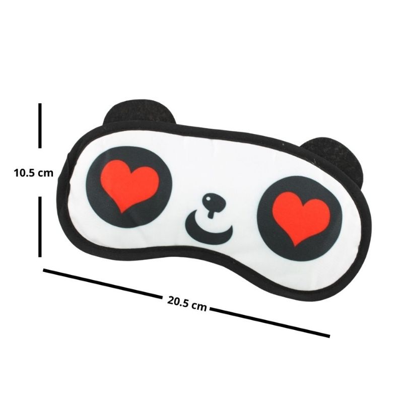 Paquete 6 pz Antifaz de Gel para Ojos Oso Panda, LBP, Térmico Desinflamatorio, Blanco/Negro