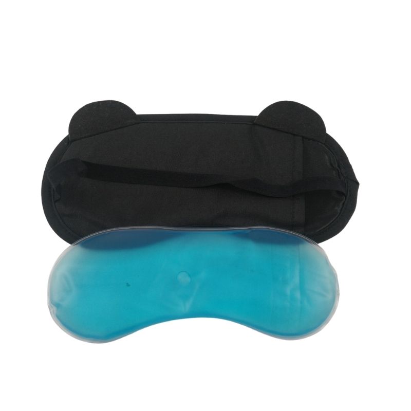 Paquete 6 pz Antifaz de Gel para Ojos Oso Panda, LBP, Térmico Desinflamatorio, Blanco/Negro