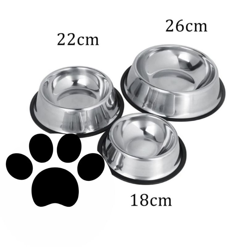 Tazón Plato para Mascota Acero Inoxidable, LBP, Perro Gato, 16oz/150g, 22cm (8.6in) -Plateado