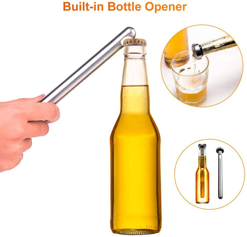 Barras enfriadoras de cerveza número uno para botellas, 2 piezas de acero inoxidable enfriador de bebidas para mantener las bebidas frías, gran idea de regalo para Navidad, Acción de Gracias, hombres regalo de cumpleaños