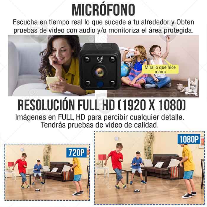 Cámara Wifi Ip Mini Espia Nube Fhd Video Vigilancia Oculta