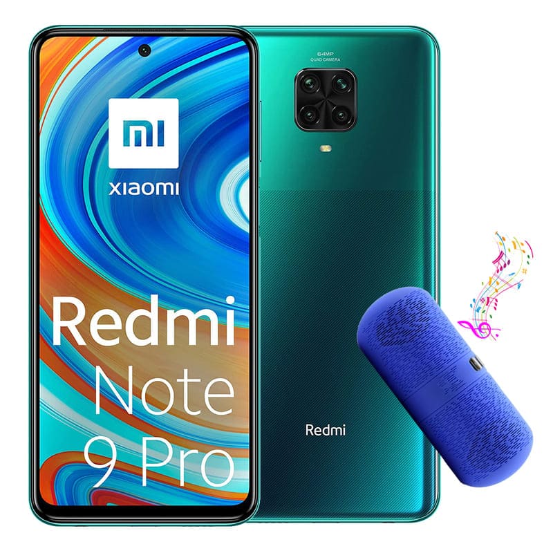 Xiaomi Redmi Note 9 Pro, 128GB/6GB RAM - Azul + Bocina