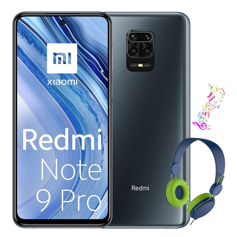 Xiaomi Redmi Note 9 Pro, 128GB/6GB RAM - Gris + Audifonos