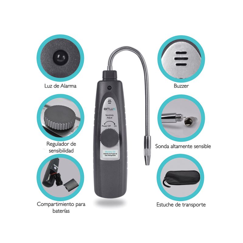 Detector De Fugas De Gas Refrigerante Halogeno | Bitwo R1