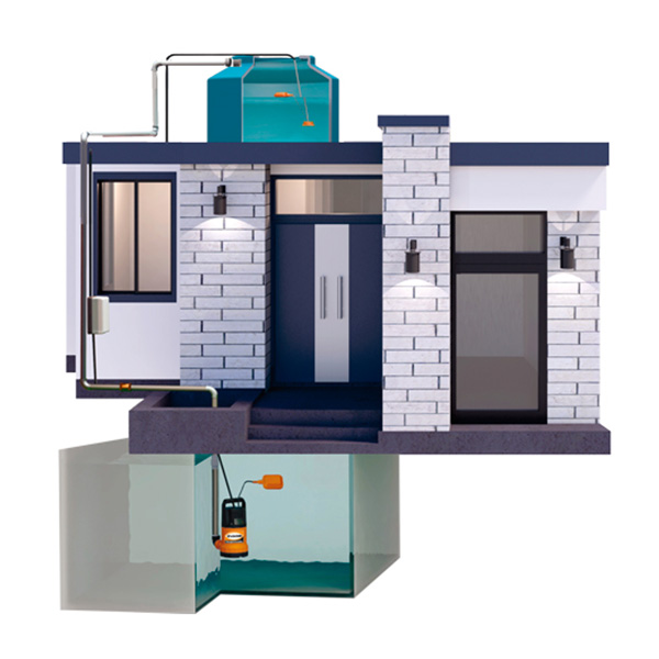 Motobomba sumergible de 1/2 HP para cisterna y tinaco