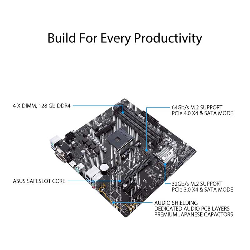 MB ASUS PRIME B550M-K AM4 DDR4 VGA HDMI DVI MICRO ATX PRIME B550M-K