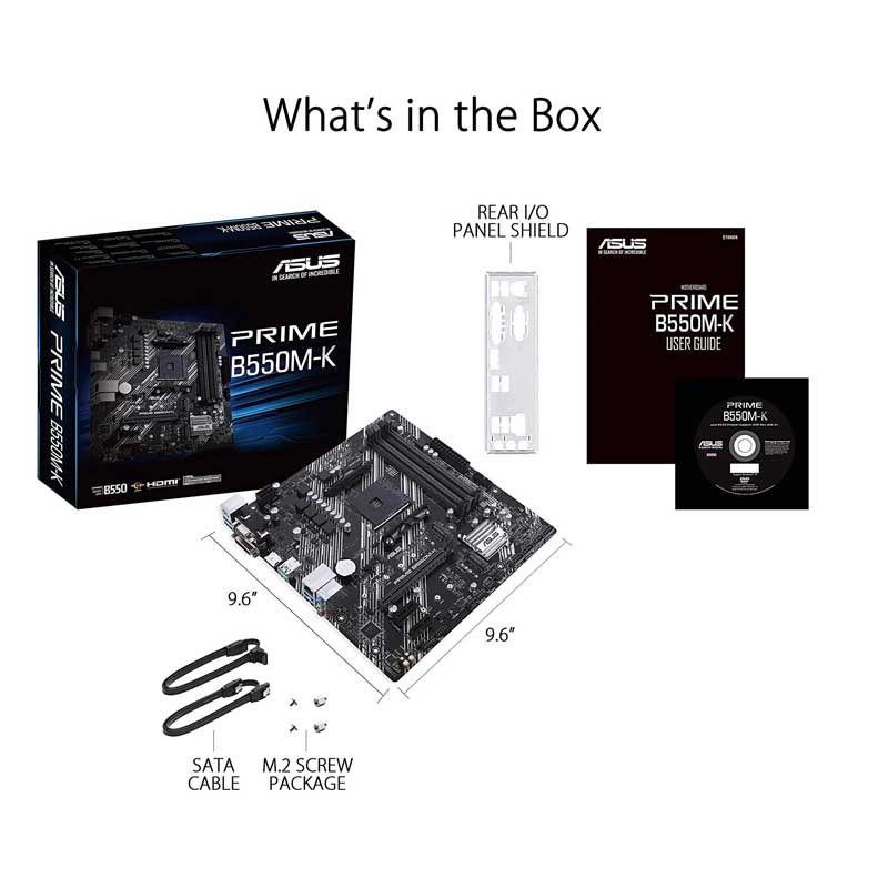 MB ASUS PRIME B550M-K AM4 DDR4 VGA HDMI DVI MICRO ATX PRIME B550M-K