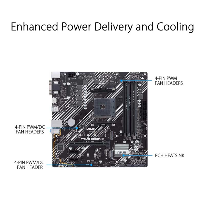 MB ASUS PRIME B550M-K AM4 DDR4 VGA HDMI DVI MICRO ATX PRIME B550M-K