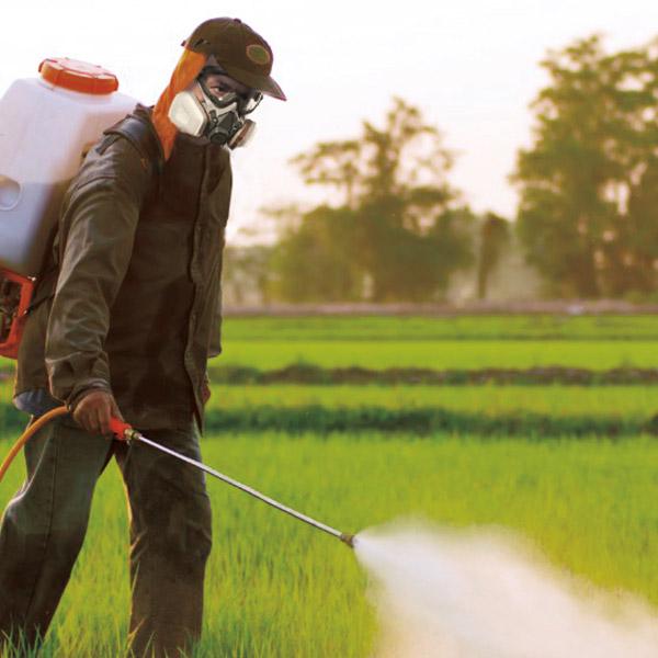 Mochila aspersora con motor gasolina para fumigación, fertilización y sanitización.