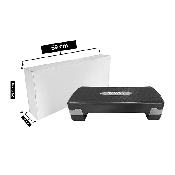 Tayga banco step aerobics gris antideslizante altura ajustable