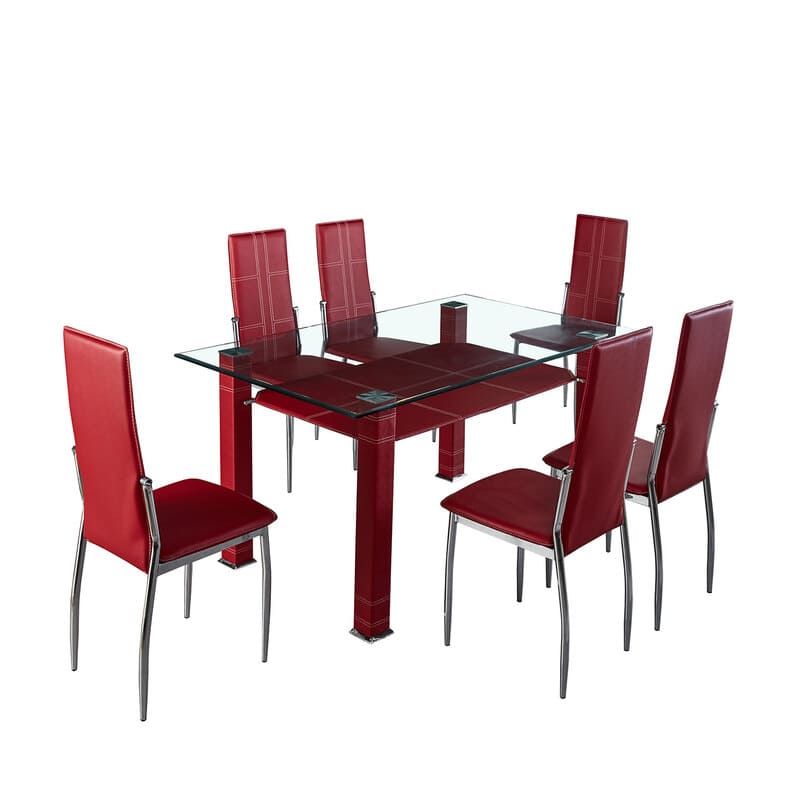 Comedor Líbano Minimalista de Acero con 6 Sillas Altas