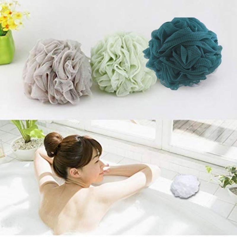 Esponja de Baño Corporal Redonda, LBP, Suave con Cordón, 12.5cm (5in) -Gris